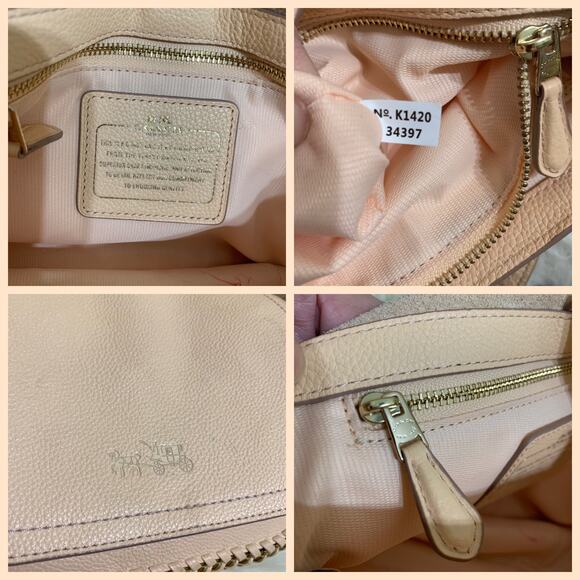 COACH DAKOTAH Apricot Leather Small Whipstitched Flap Saddle Crossbody 34397 - Picture 12 of 15